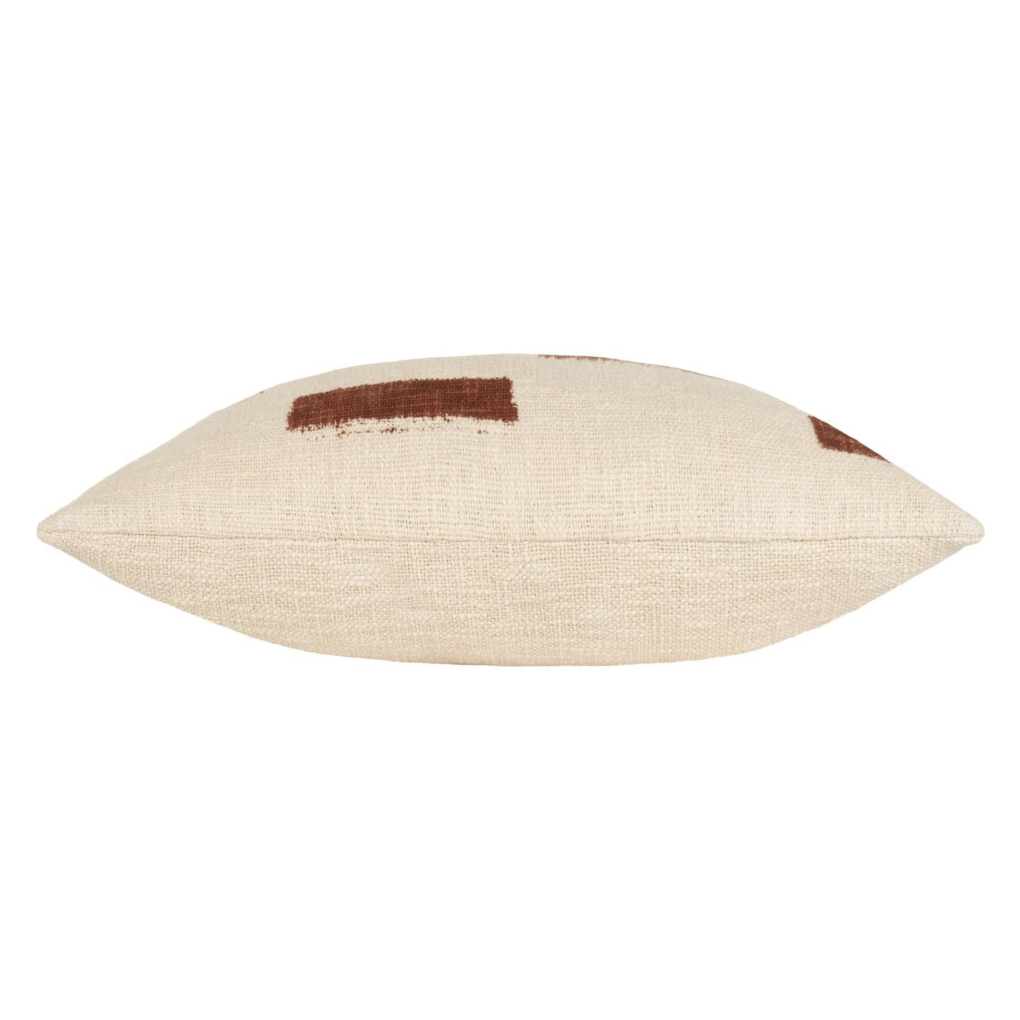 Terra Pecan Block Printed Slub Cotton Pillow