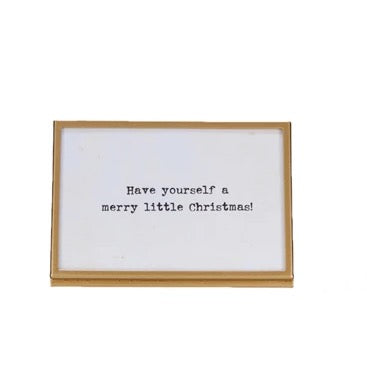 Rectangle Gold Metal Holiday Saying Frame - Little Christmas