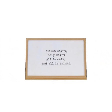 Framed print with Christmas lyrics on a white background