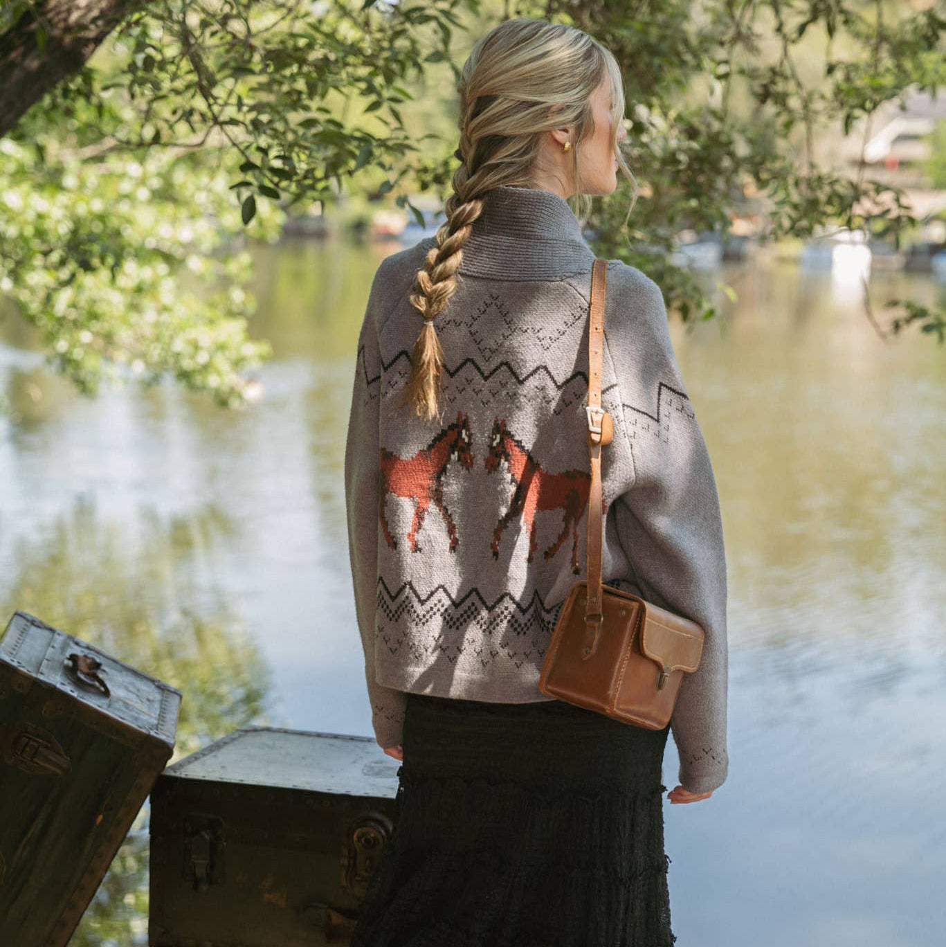 Horse Knit Sweater Cardigan