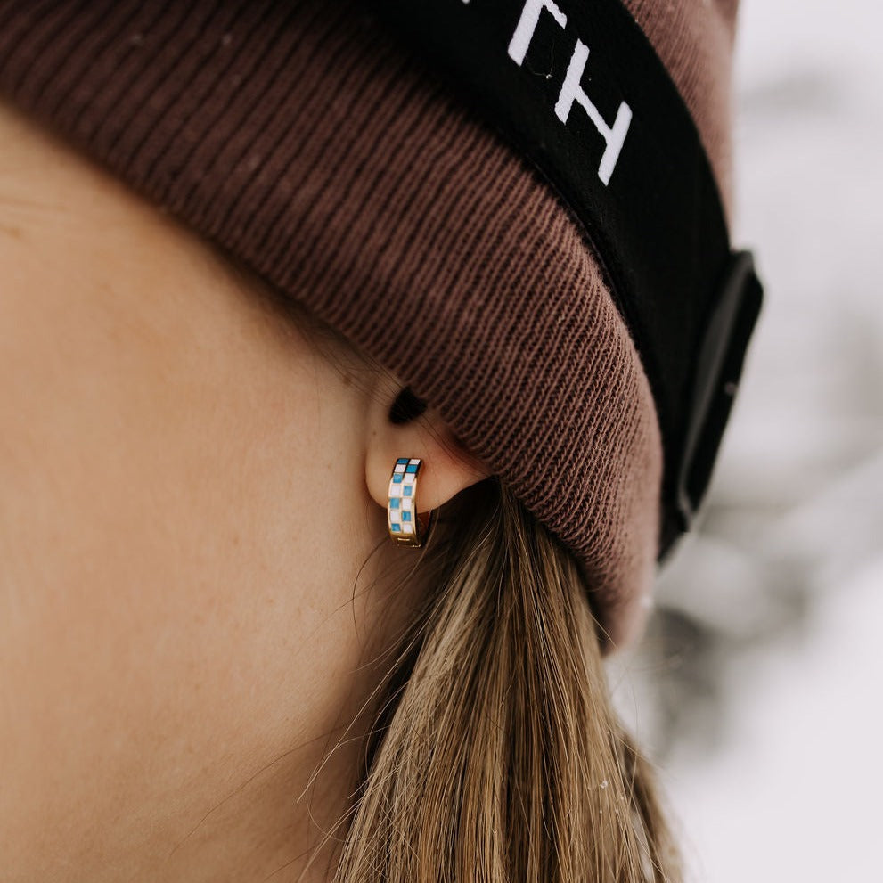 Blue and White Checkers Hoops