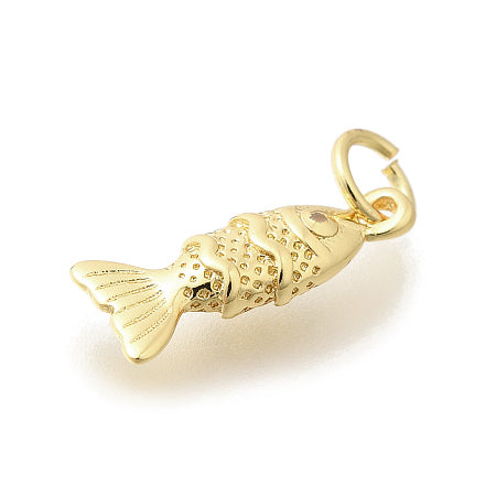This elegant gold-plated fish charm brings a touch of nature’s beauty to your jewelry collection. Perfect for adding to a charm bracelet or wearing on a delicate necklace, it symbolizes good fortune and harmony. Its subtle shine and detailed design make it a meaningful accent that complements any outfit, offering both style and sentiment in one charming piece.
Details:
Cadmium Free & Lead Free, Long-Lasting Real 18K Gold Plated
Size:15x6.5x2.5mm, hole:3.5mm
Material: Brass Pave Natural Gemstone