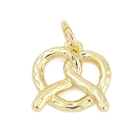 This gold-plated soft pretzel charm adds a touch of warmth and whimsy to your favorite bracelet or necklace. Its smooth finish and detailed design make it a charming accessory for everyday wear, perfect for expressing your unique style or gifting to a loved one. Durable and elegant, it blends easily with other charms to create a personalized look you’ll cherish.
Details:
Rack Plating Brass Pendants, Long-Lasting Real 18K Gold Plated, Cadmium Free & Lead Free
Size: 12x12x2.5mm, hole:3mm
Material: Brass