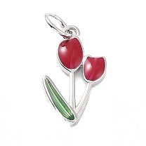 Silver Tulip Charms - 4 Colors