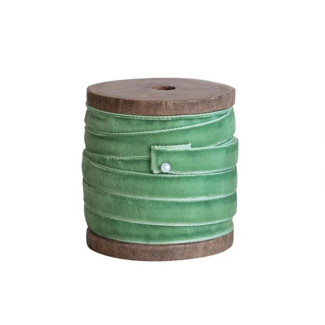 Calming Greens Velvet Ribbon - 3 Color Options