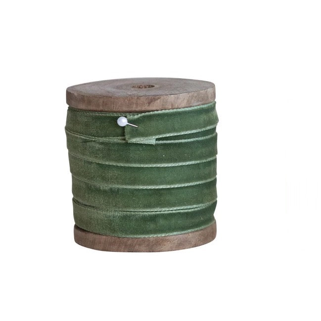 Calming Greens Velvet Ribbon - 3 Color Options
