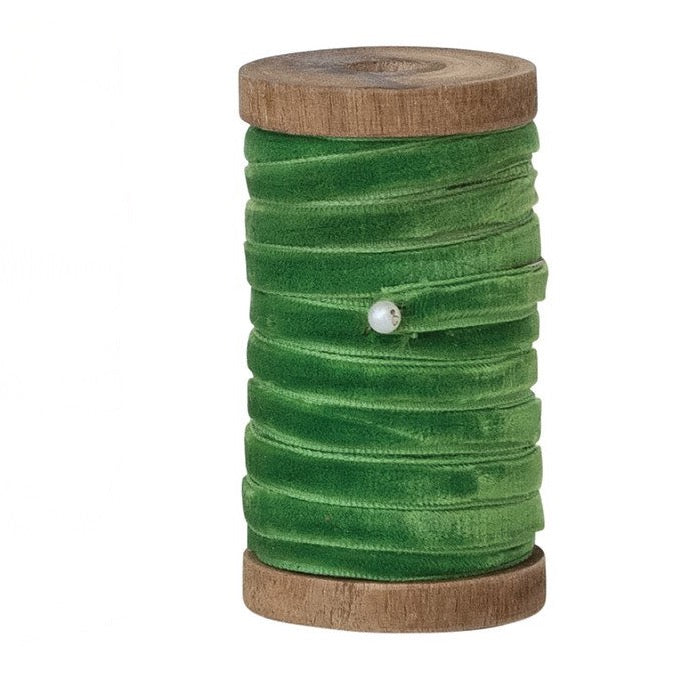 Thin Classic Holiday Velvet Ribbon - 3 Color Options