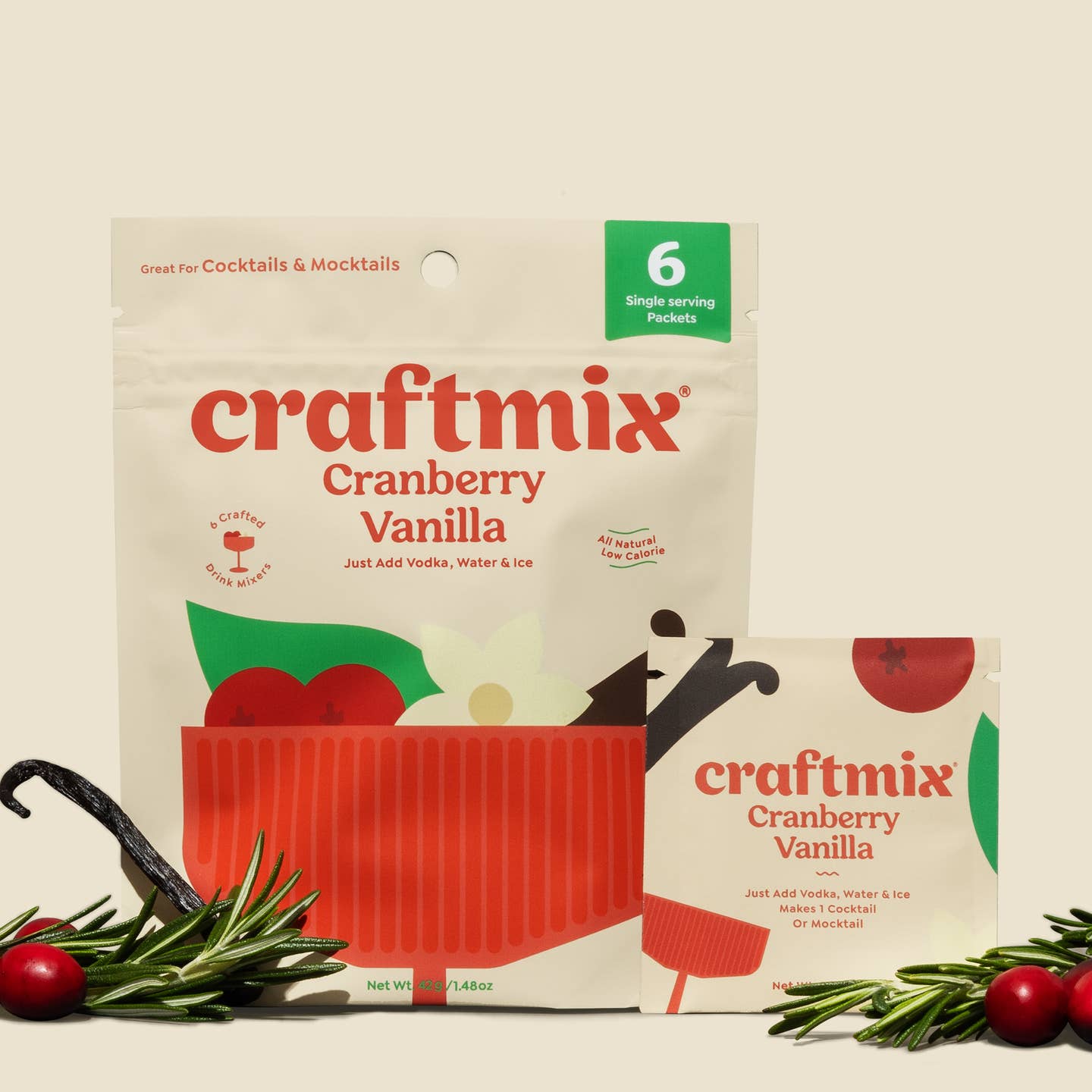 Tart Cranberry and Sweet Vanilla? It’s a berry vanilla symphony playing perfectly for the fall & winter seasons!
Unlike skinny syrups, Craftmix was specifically designed for people on the go! We’ve seen our customers enjoy Craftmix cocktail mixers & kits in so many different places including: camping, festivals, concerts, airplanes, house parties, bars (Shh! Don’t tell the bartender!), picnics, pool parties, tailgates and more!