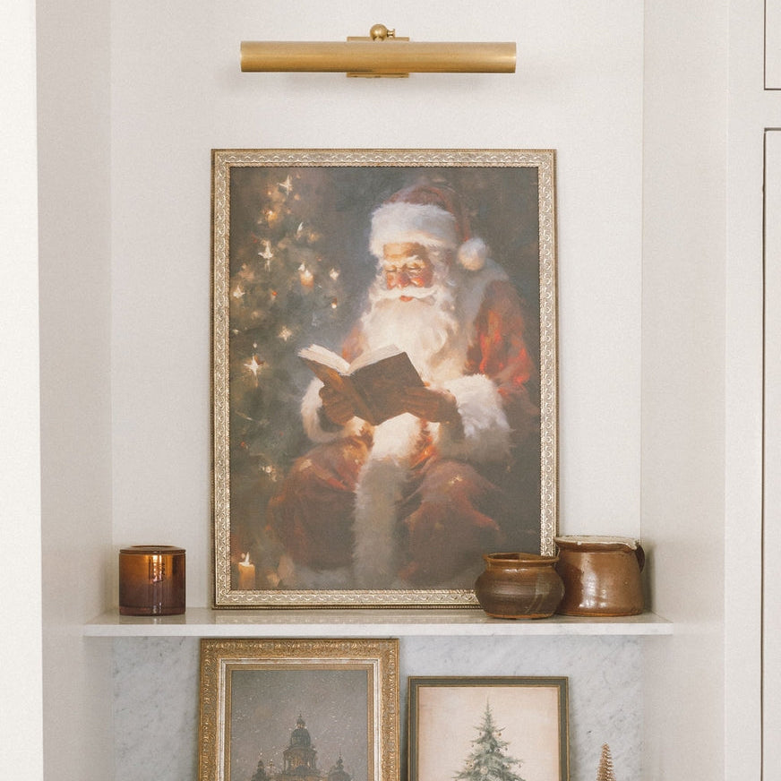 Classic Santa Framed Antique Art - 2 Sizes