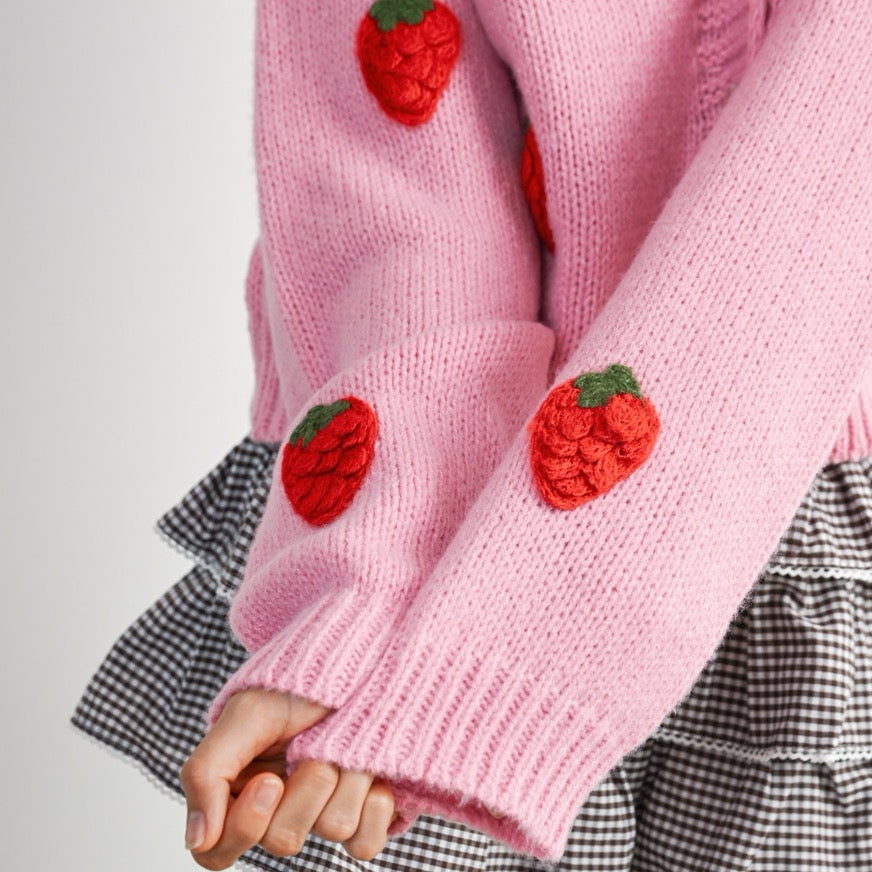 Elevate your wardrobe with our delightful Strawberry Embroidered Cropped Cardigan, a charming blend of style and comfort. This soft, lightweight cardigan features an eye-catching strawberry embroidery that adds a playful touch to any outfit. The cropped length is perfect for layering over your favorite dresses or high-waisted jeans, creating a flattering silhouette that’s both trendy and timeless.
Materials:
100% polyester