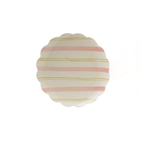 Hand-Painted Stoneware Scalloped Plate - Blush Grove