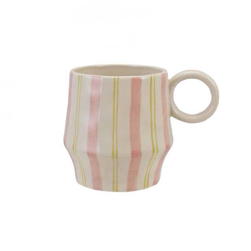 Hand-Painted Stoneware Mug - Blush Grove