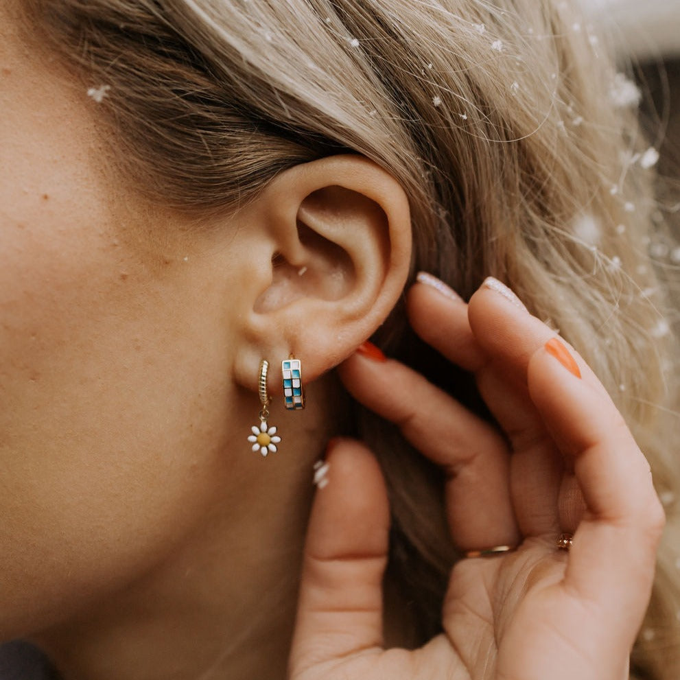 Blue and White Checkers Hoops