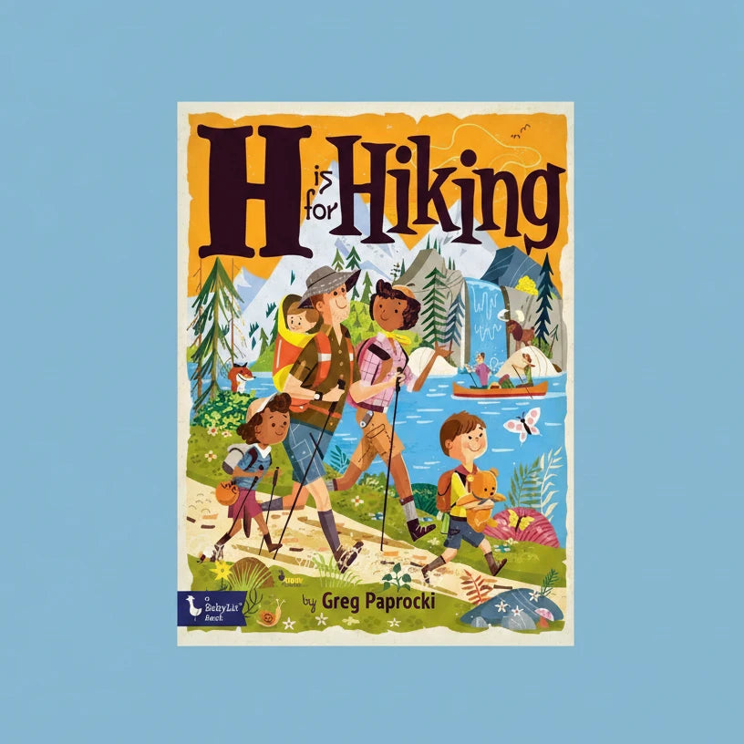 Learn with your toddler from A to Z all about hiking adventures and the outdoor world.
“Perhaps no one is better at distilling big ideas down to simple board book concepts than Paprocki, who never seems daunted by the topic but just digs right in... For shelves about the great outdoors, here's a way to invite young children into the joys of hiking and connecting with nature.”—School Library Journal