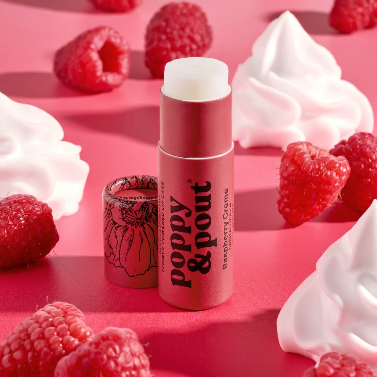 Sweet raspberry is blended with rich vanilla for a flavor that's fruity, creamy, and perfectly balanced. Raspberry Crème delivers classic berry sweetness with a smooth, indulgent finish.
Made with 100% natural ingredients, this lip balm is hand-poured in the USA and packaged in our eco-friendly recyclable cardboard tube. It's cruelty-free, Leaping Bunny certified, and crafted to keep lips soft, smooth, and nourished.
