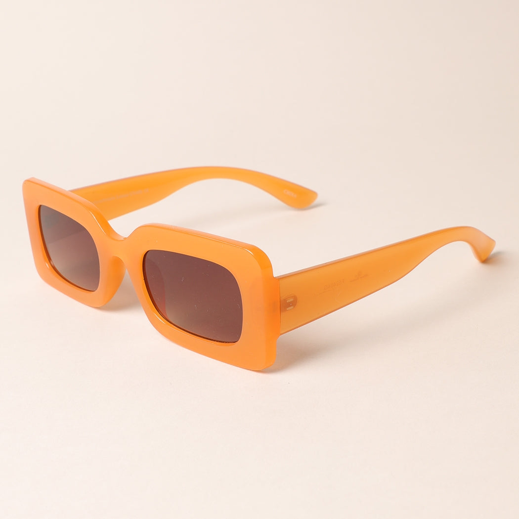 Women's Bold Rectangular Sunglasses - 12 Color Choices