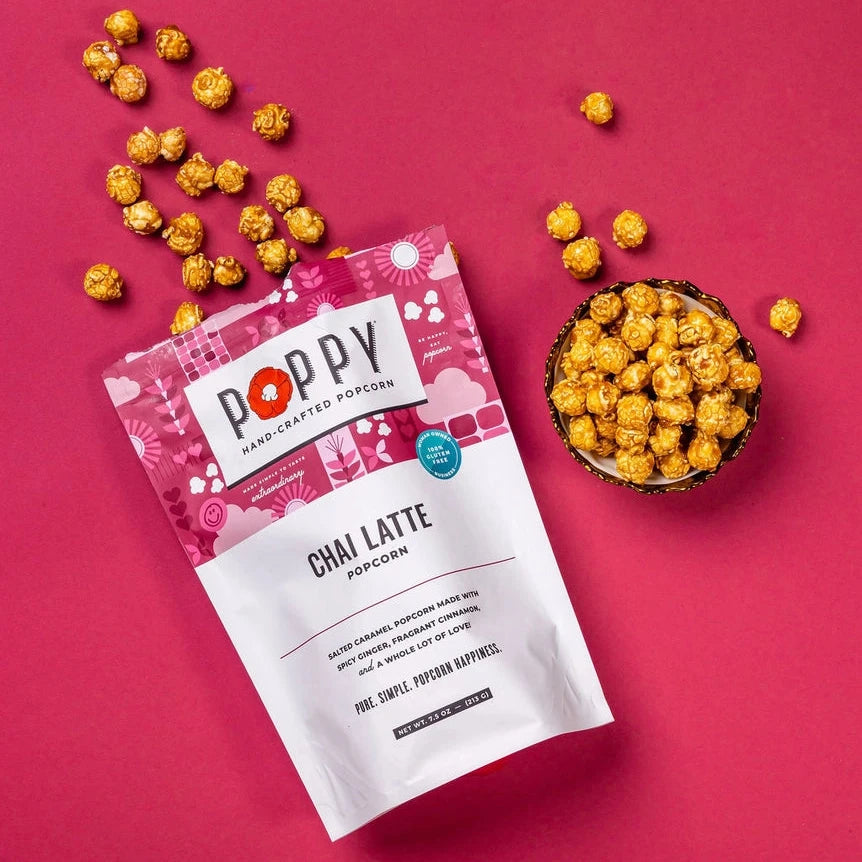 Inspired by the comforting flavors of a chai latte, this sweet popcorn is layered with notes of fragrant cinnamon and spicy ginger. Part of our limited-edition Fall Collection, it's a cozy seasonal treat you will look forward to each autumn.