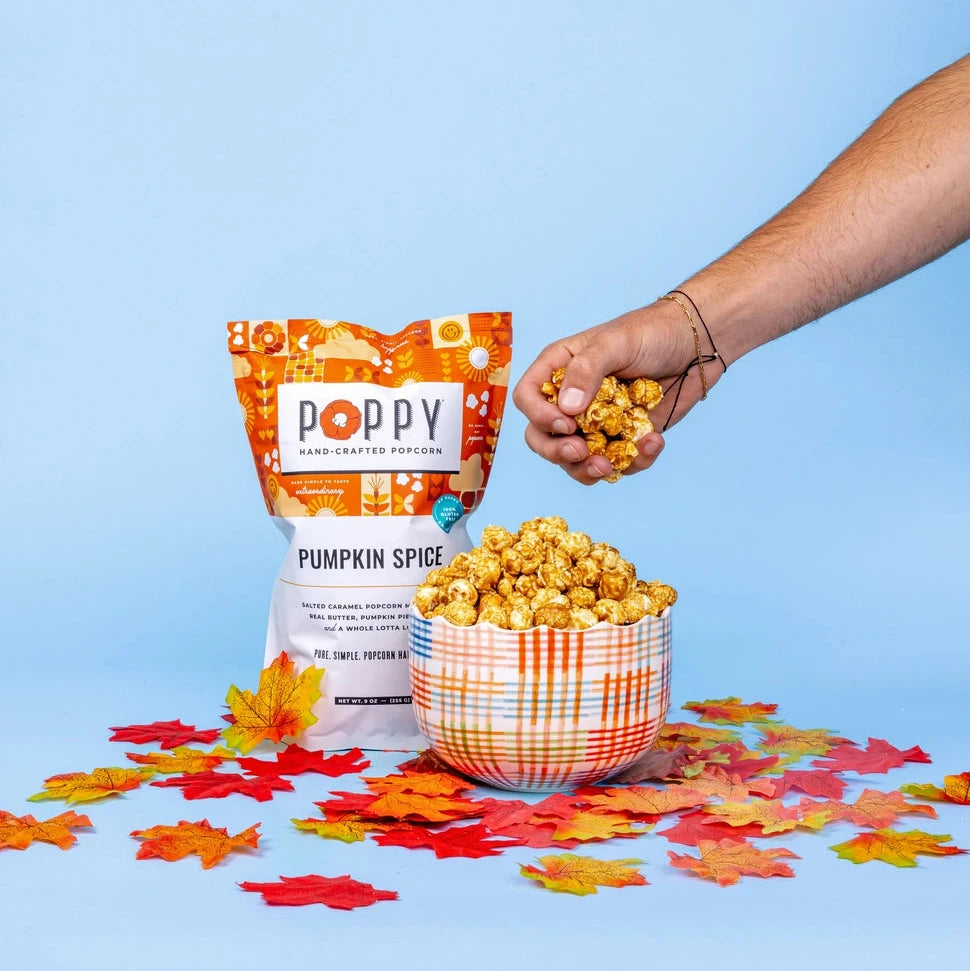 Our signature Salted Caramel popcorn is layered with warm pumpkin pie spice for a sweet, buttery treat that captures the cozy flavors of the season. A fall favorite that's perfect for autumn snacking.