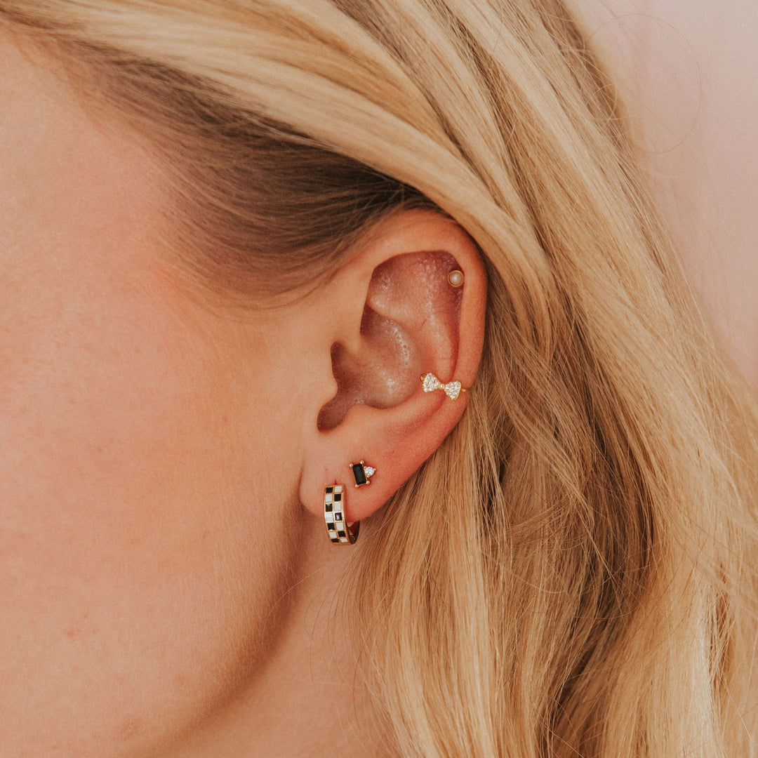 Black and White Checkers Hoops