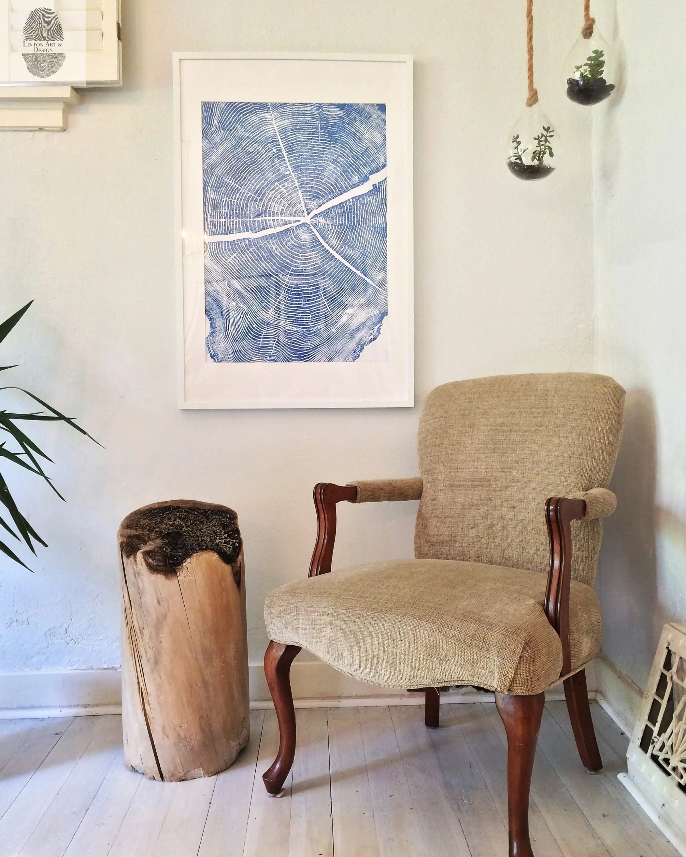 Provo, Utah, Locust in Blue Cropped Tree Ring - 24x36 print