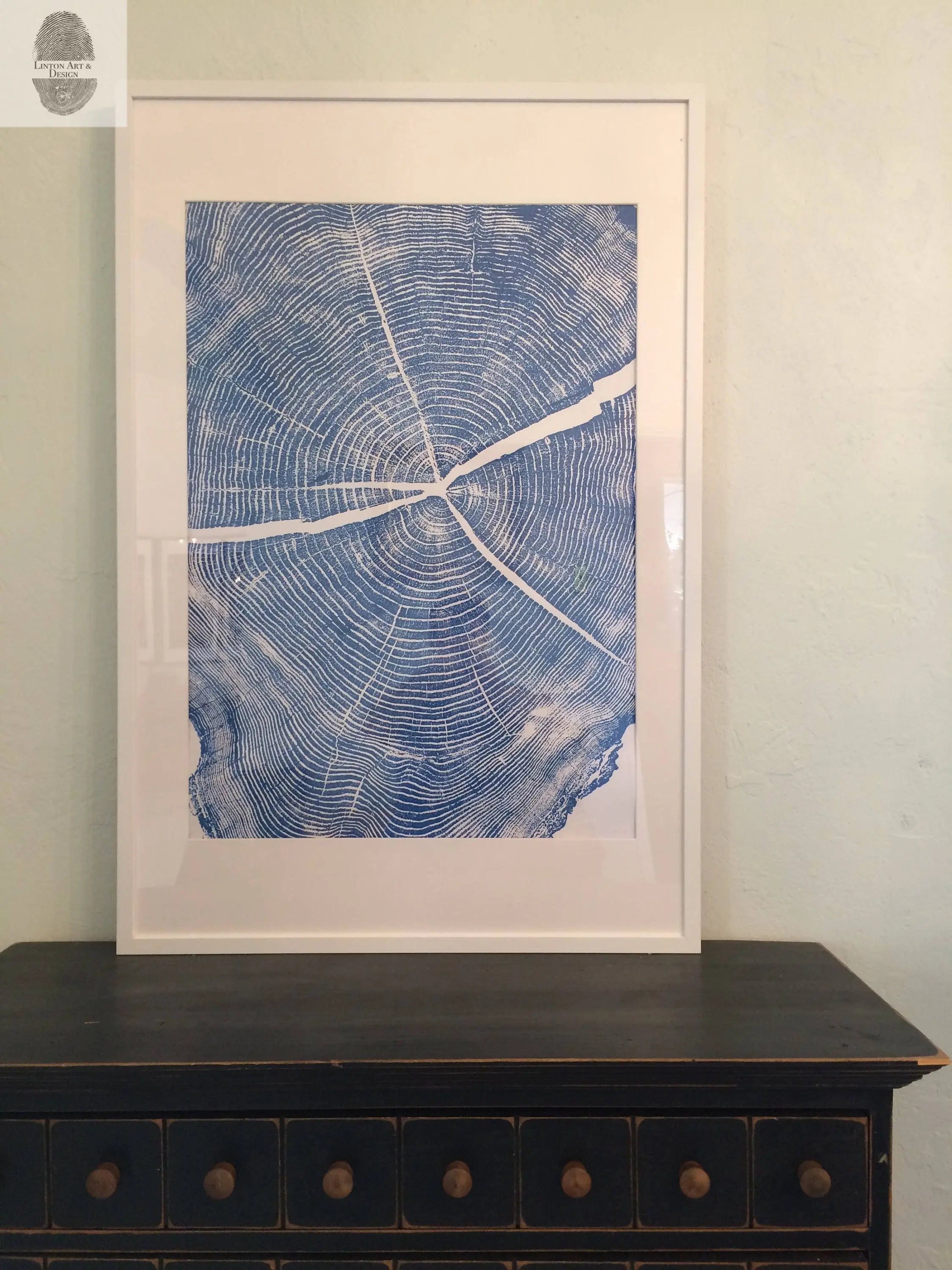 Provo, Utah, Locust in Blue Cropped Tree Ring - 24x36 print