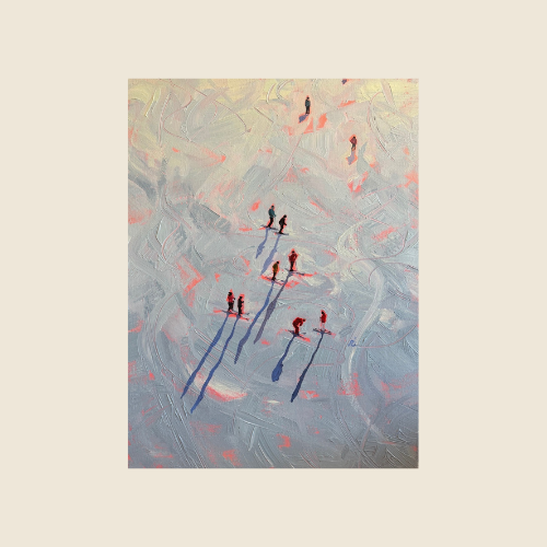 "Friends on the Mountain" - Original Painting - Winter Solstice Art Show