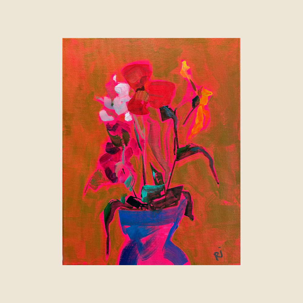 Water and Fire Flowers - Original Painting - Flourish Art Show