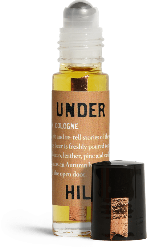 Underhill Scent Explained Inspired by the smells of traveling in nature. A mix of 14 ingredients, the fragrance is deep and complex with aromas of wild herbs such as Rosemary and Athelas, along with leather, pipe tobacco, several wood species, open air and a sweet scent of freshly poured (or spilled) ale.