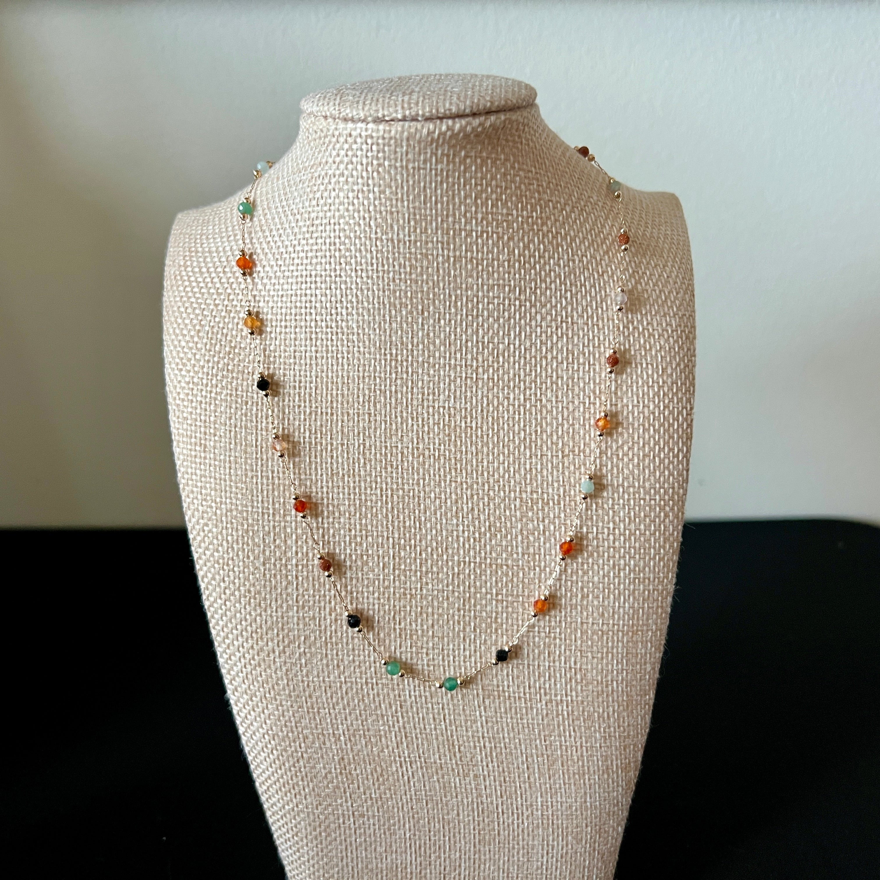 Round Stone Bead Necklace
