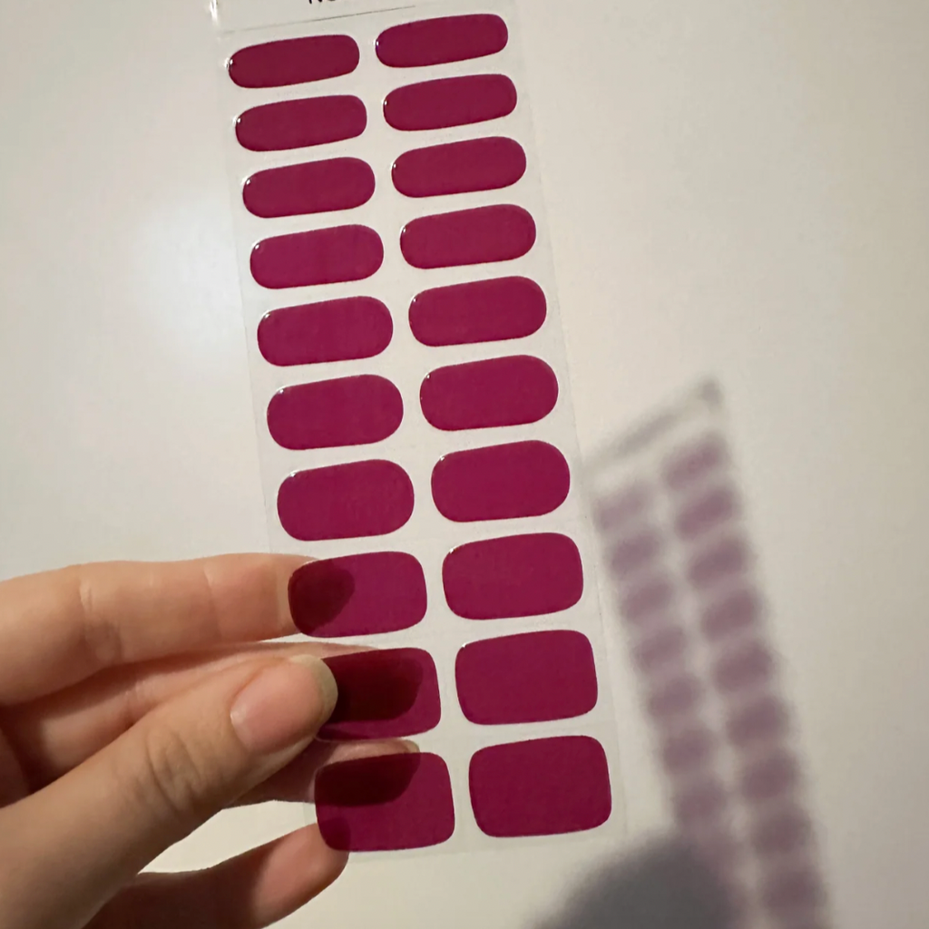 Deep wine jelly nails!  20 nail wraps Lasts up to 3 weeks  Translucent color Made of 100% UV gel polish Vegan, cruelty-free, non-toxic