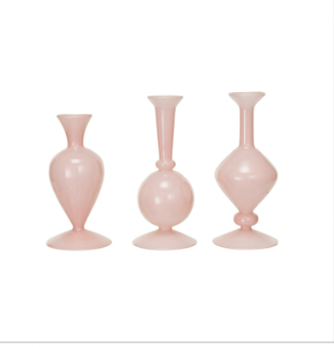 Blown Glass Vase, Opaque Pink - 3 Styles