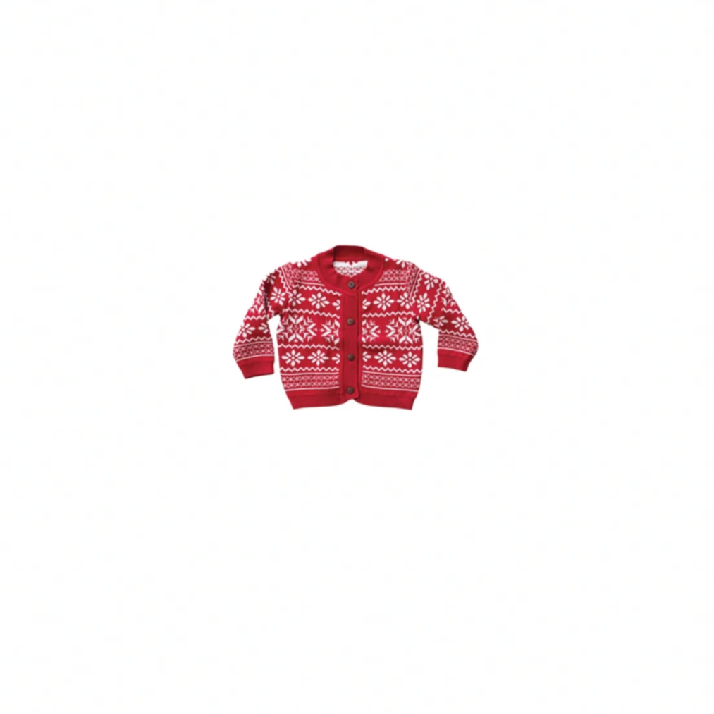Red Fair Isle Knit Baby Sweater