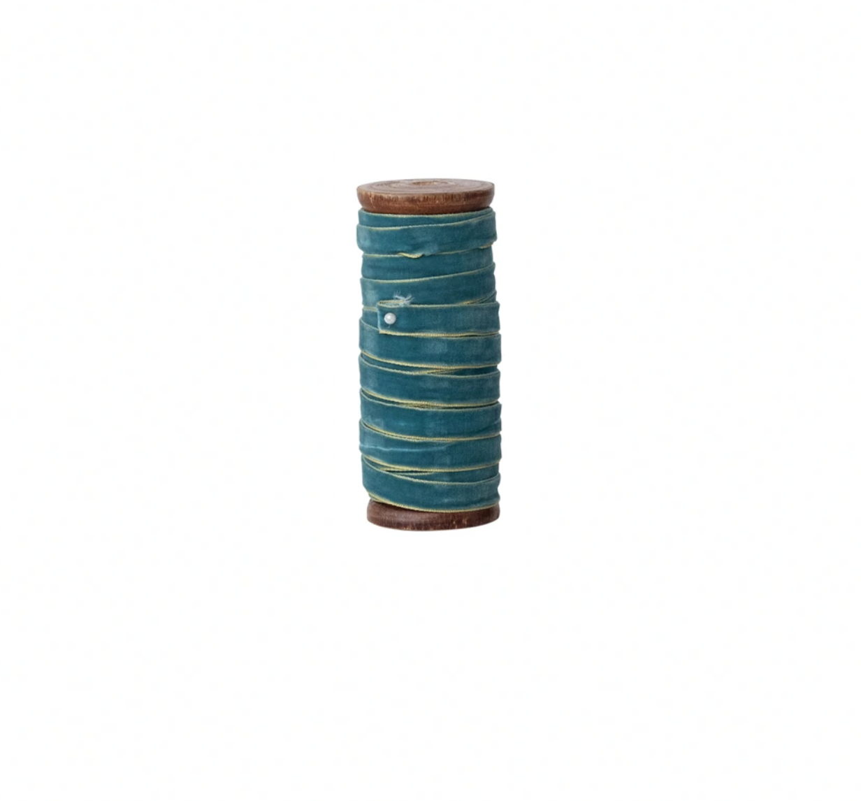 Cool Tones Velvet Ribbon with Metallic Edges - Teal