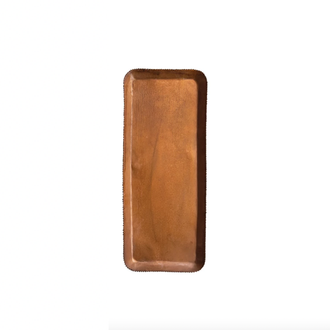 Metal Antique Copper Finish Trays with Beaded Edge - Large