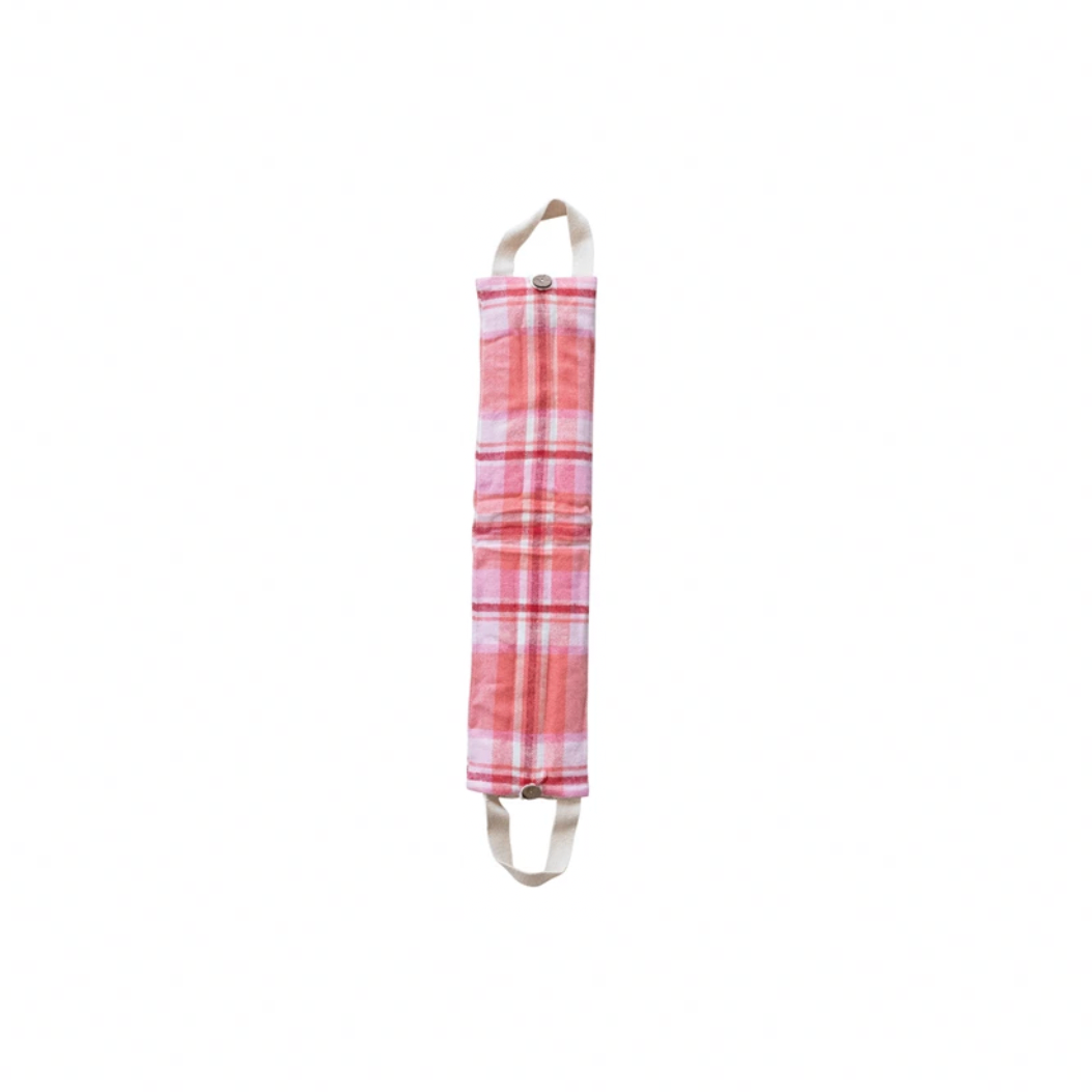 Pink and white plaid NECK WARMER