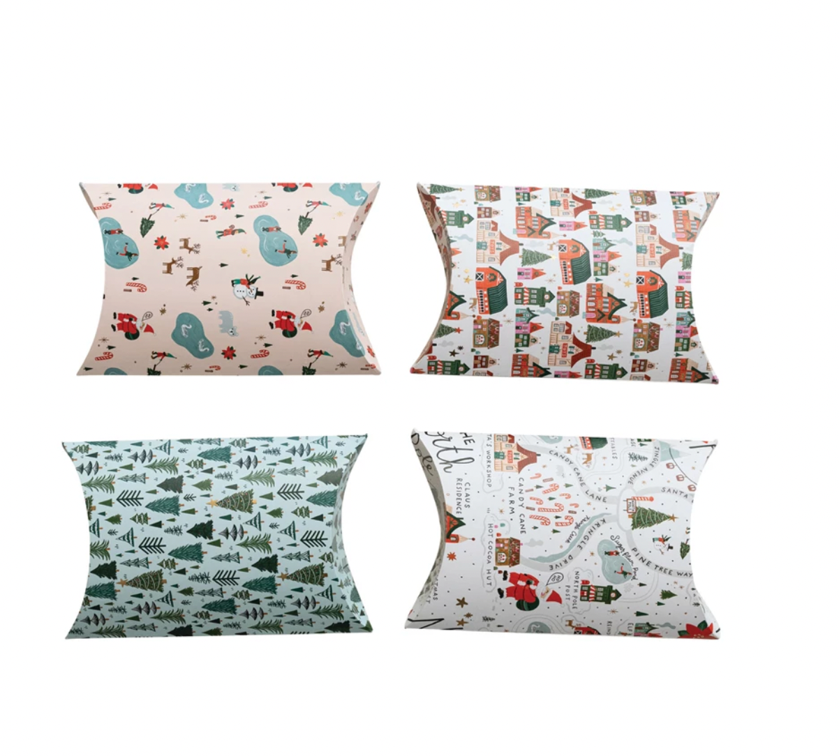 Handmade Recycled Paper Gift Box with North Pole Pattern - Large