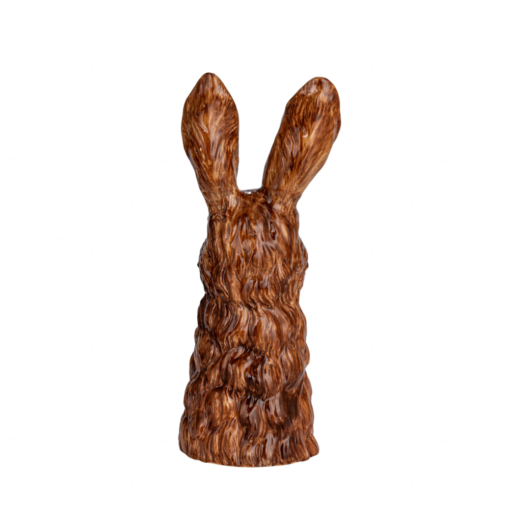 Hand-Painted Stoneware Rabbit Vase