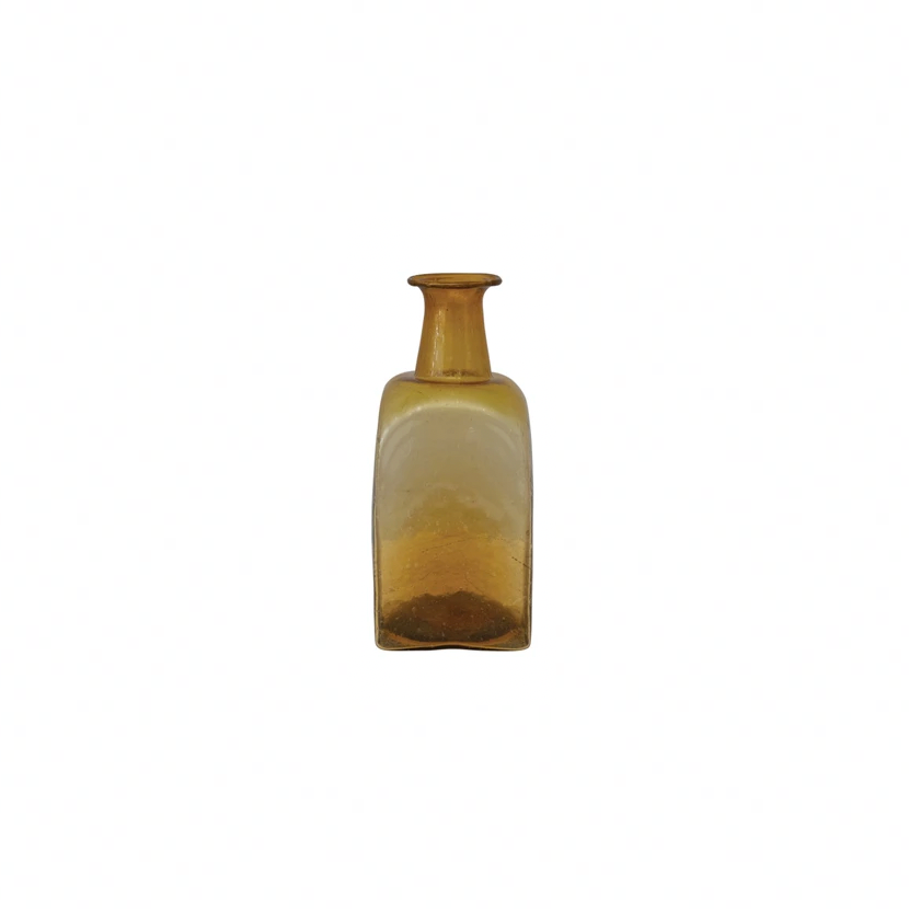 Hand-Blown Glass Vase - Amber
