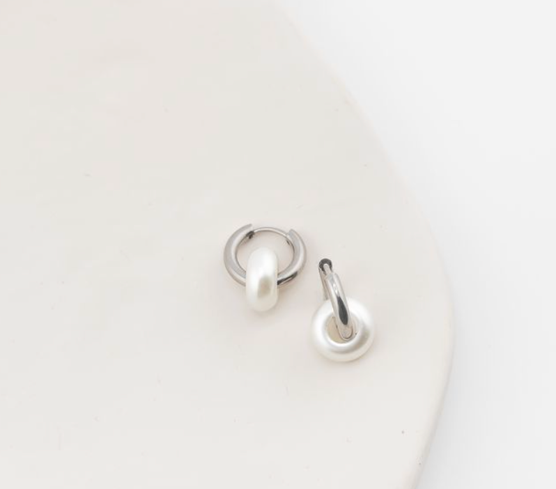 Mini Donut Stone Hoops - 5 Colors Available