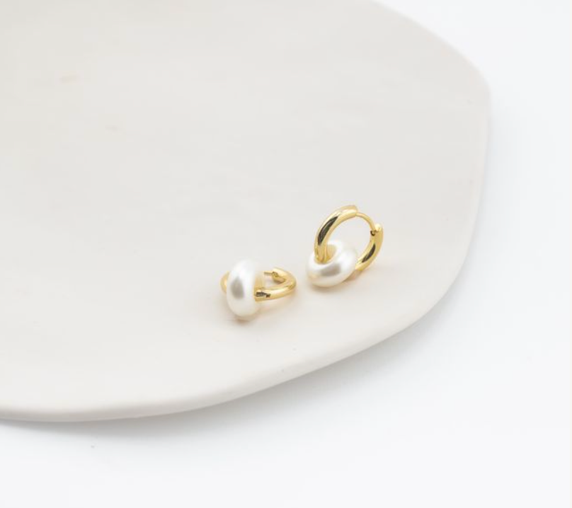 Mini Donut Stone Hoops - 5 Colors Available