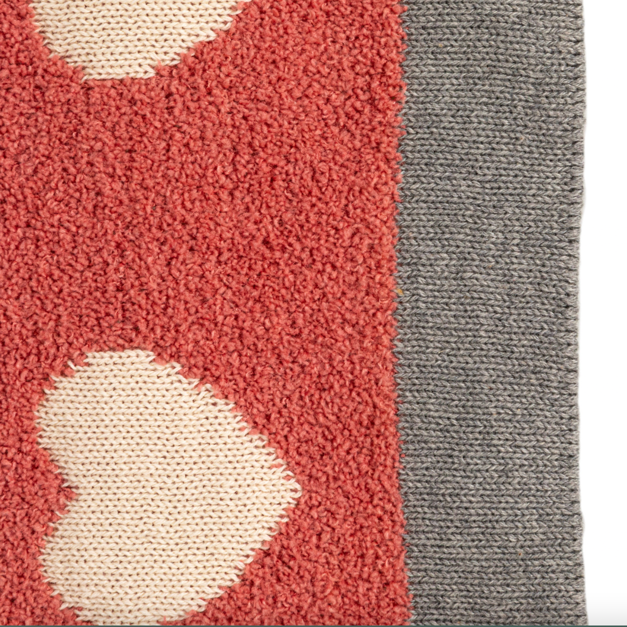 Cotton Knit Chenille Baby Blanket w/ Hearts