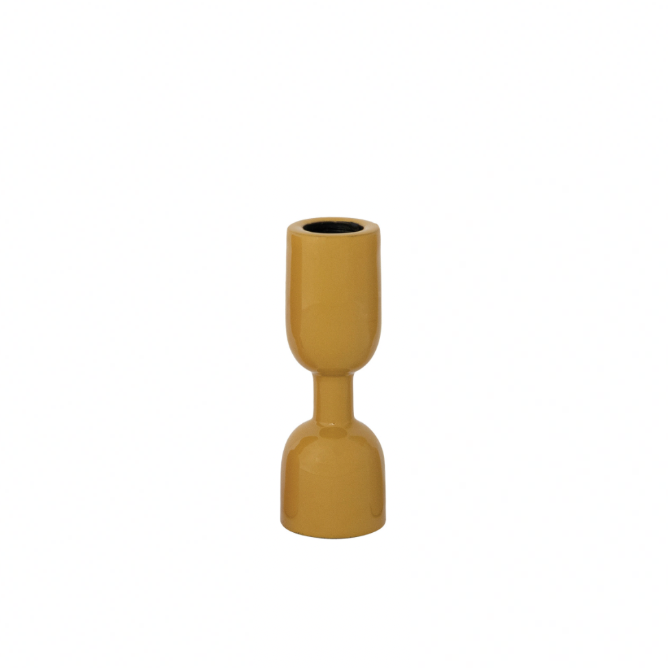 Enameled Aluminum Taper Holder - Mustard
