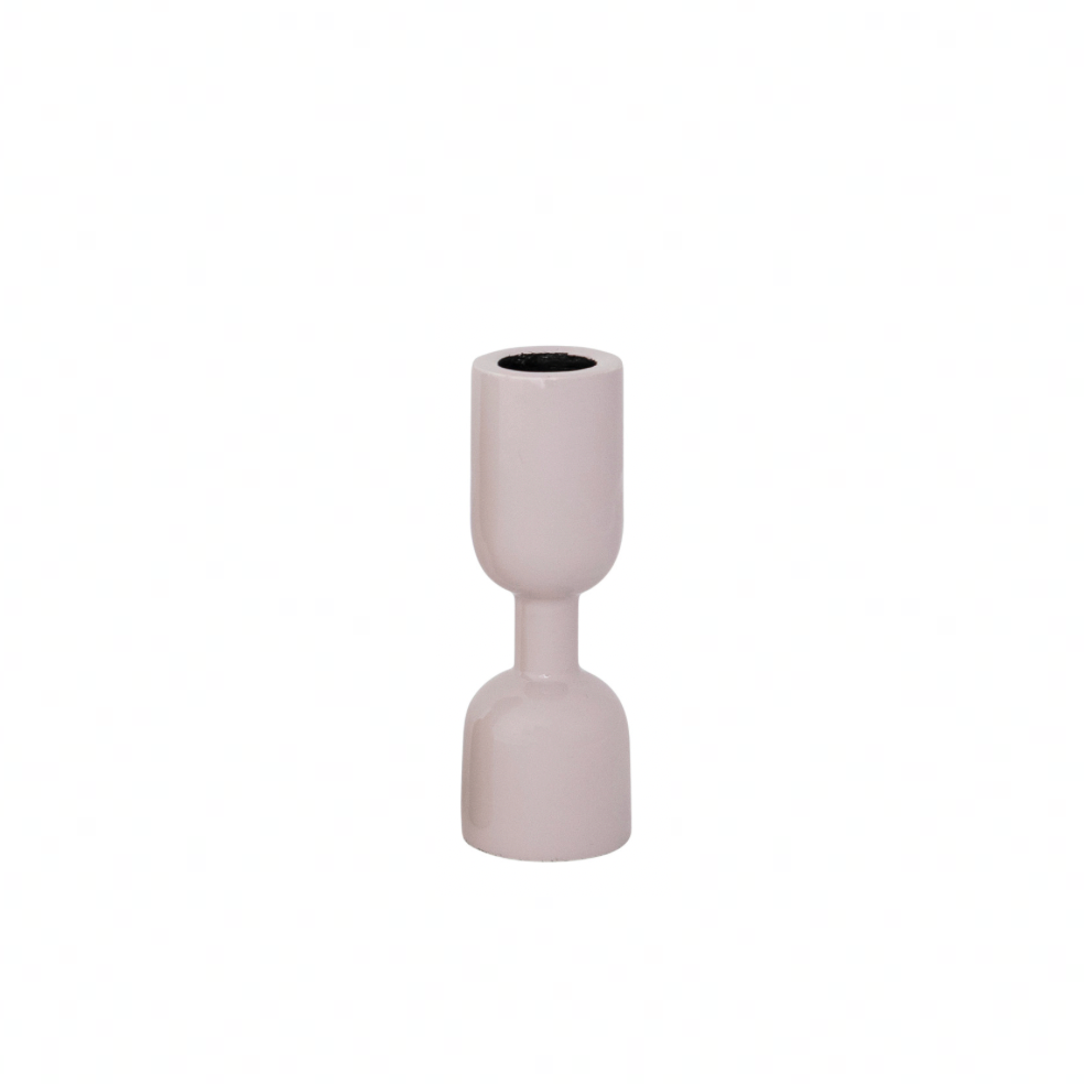 Enameled Aluminum Taper Holder - White