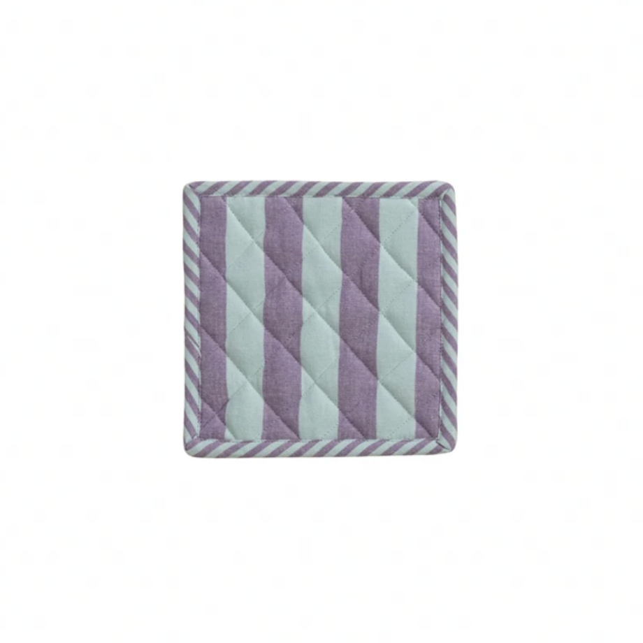Woven Cotton Striped Pot Holder - Blue & Purple