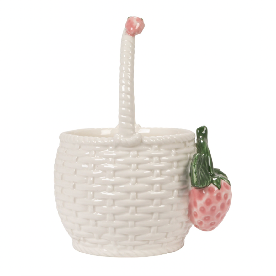 Stoneware Strawberry Basket Container