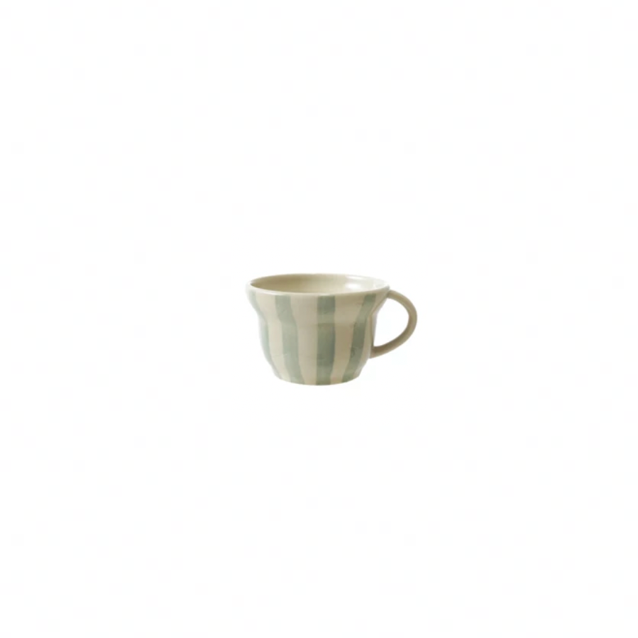 Hand-Painted Stoneware Mugs - BLUE