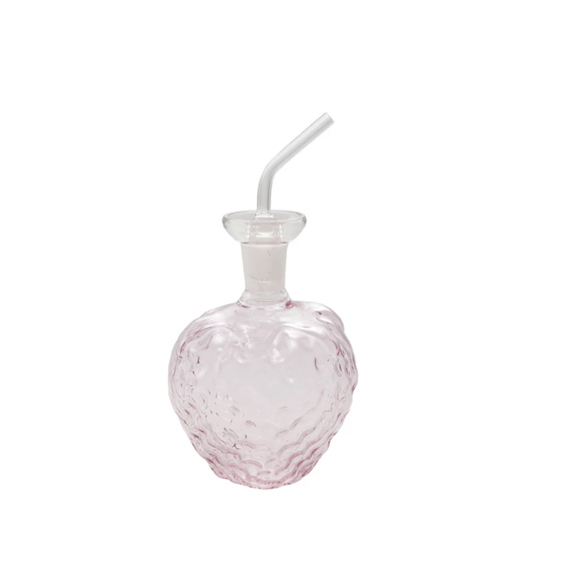 Glass Strawberry Shaped Cruet with Stopper - Pink
