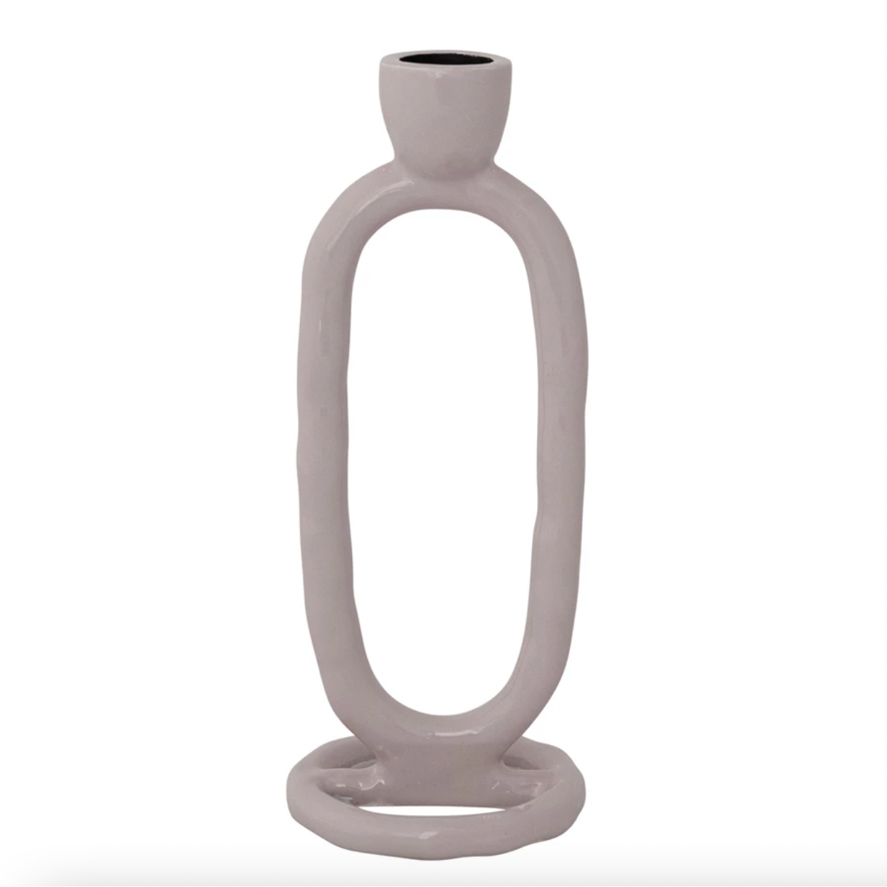 Enameled Aluminum Oval Taper Holder - Lilac Color