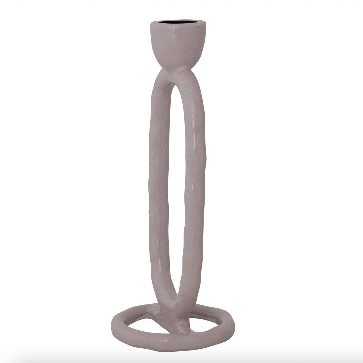 Enameled Aluminum Oval Taper Holder - Lilac Color