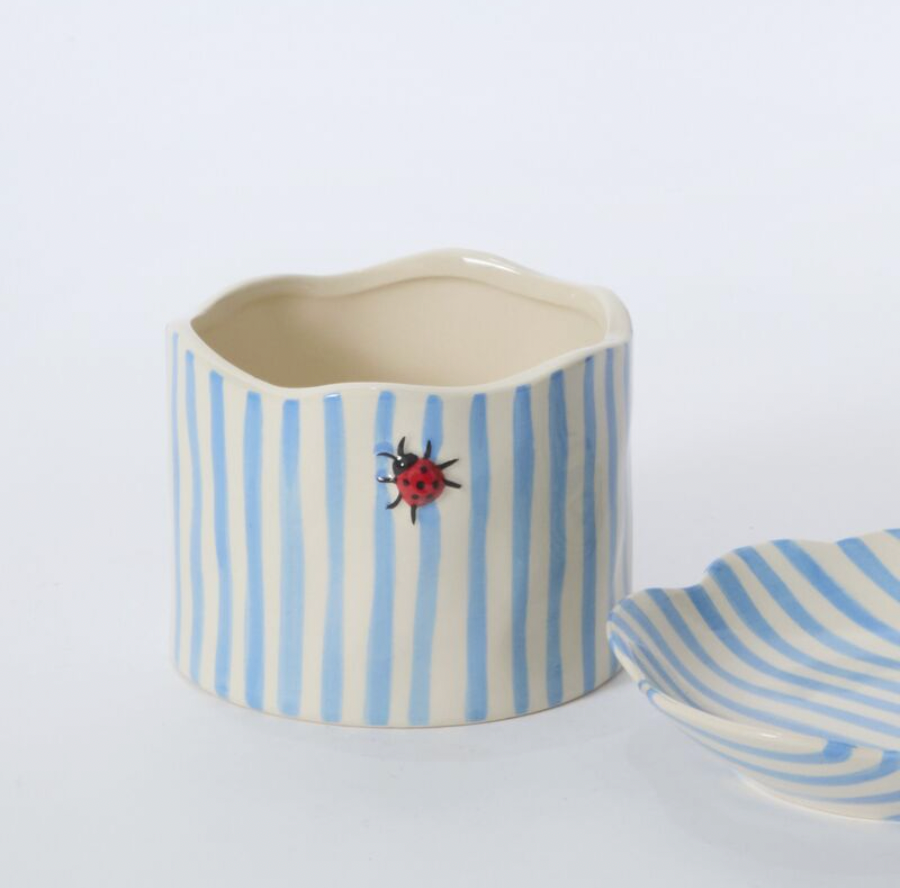 Ladybug Pot with Saucer